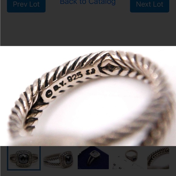 David Yurman Petite Albion Black 7mm Hematite Diamond Sterling Silver - Picture 7 of 9